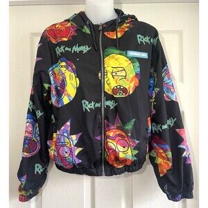 Rick & Morty Members Only Adult Swim Windbreaker Jacket Sz Small Tie Dye Unisex